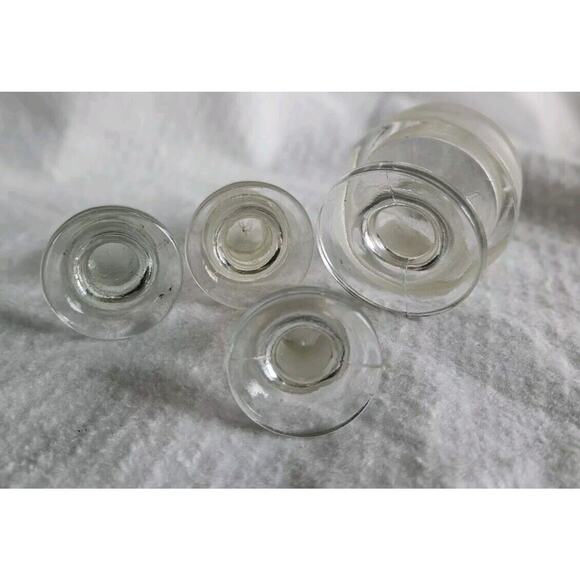 Glass BOTTLE STOPPERS Mixed Lot of 4 Used Apothecary Jar Stoppers - Picture 4 of 7